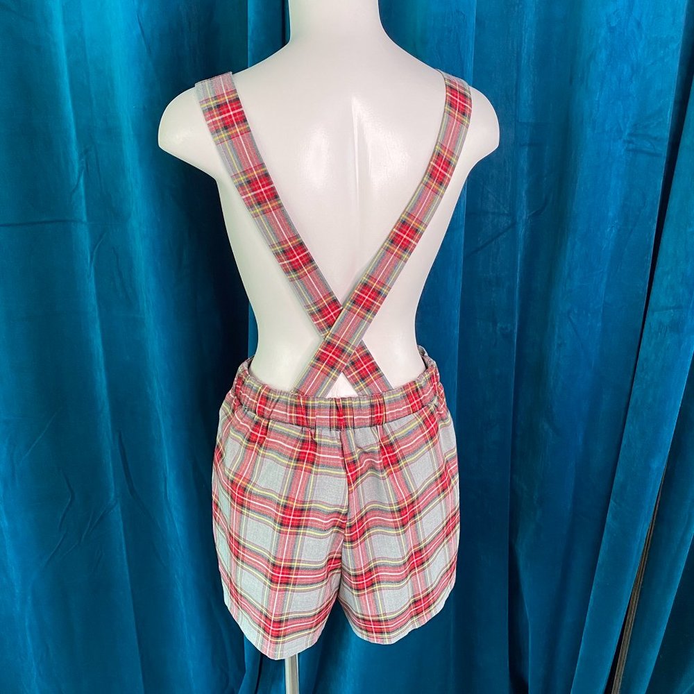 Must HAVE School Girl Plaid Back Overall Romper - Picture 6 of 7